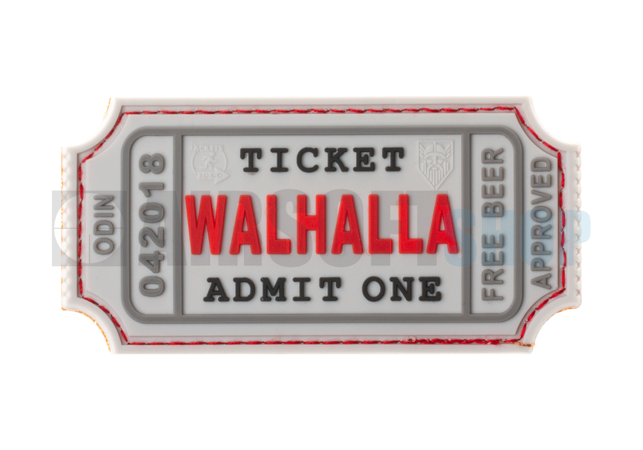 Large Walhalla Ticket PVC Patch (White)
