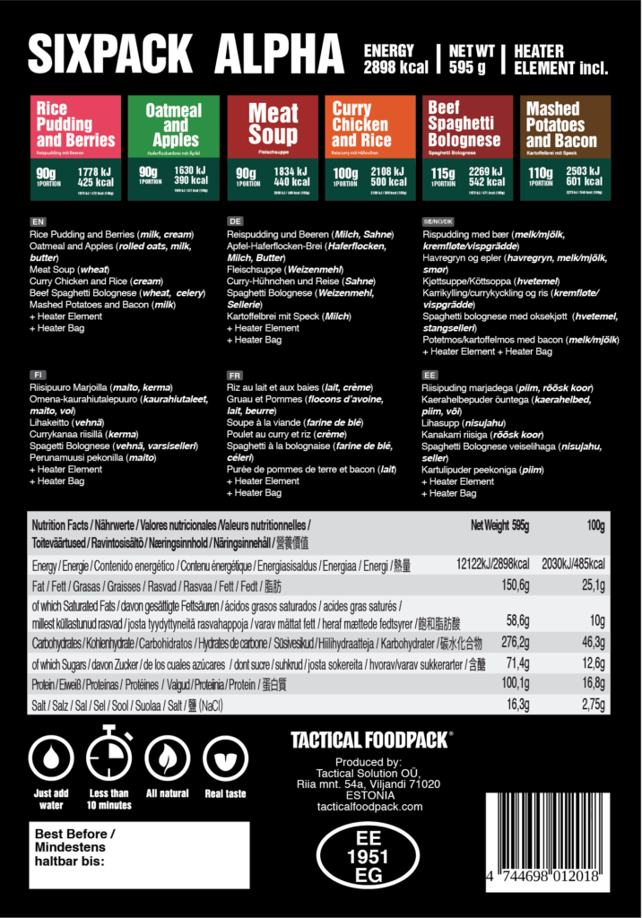 Tactical Sixpack Alpha 595g
