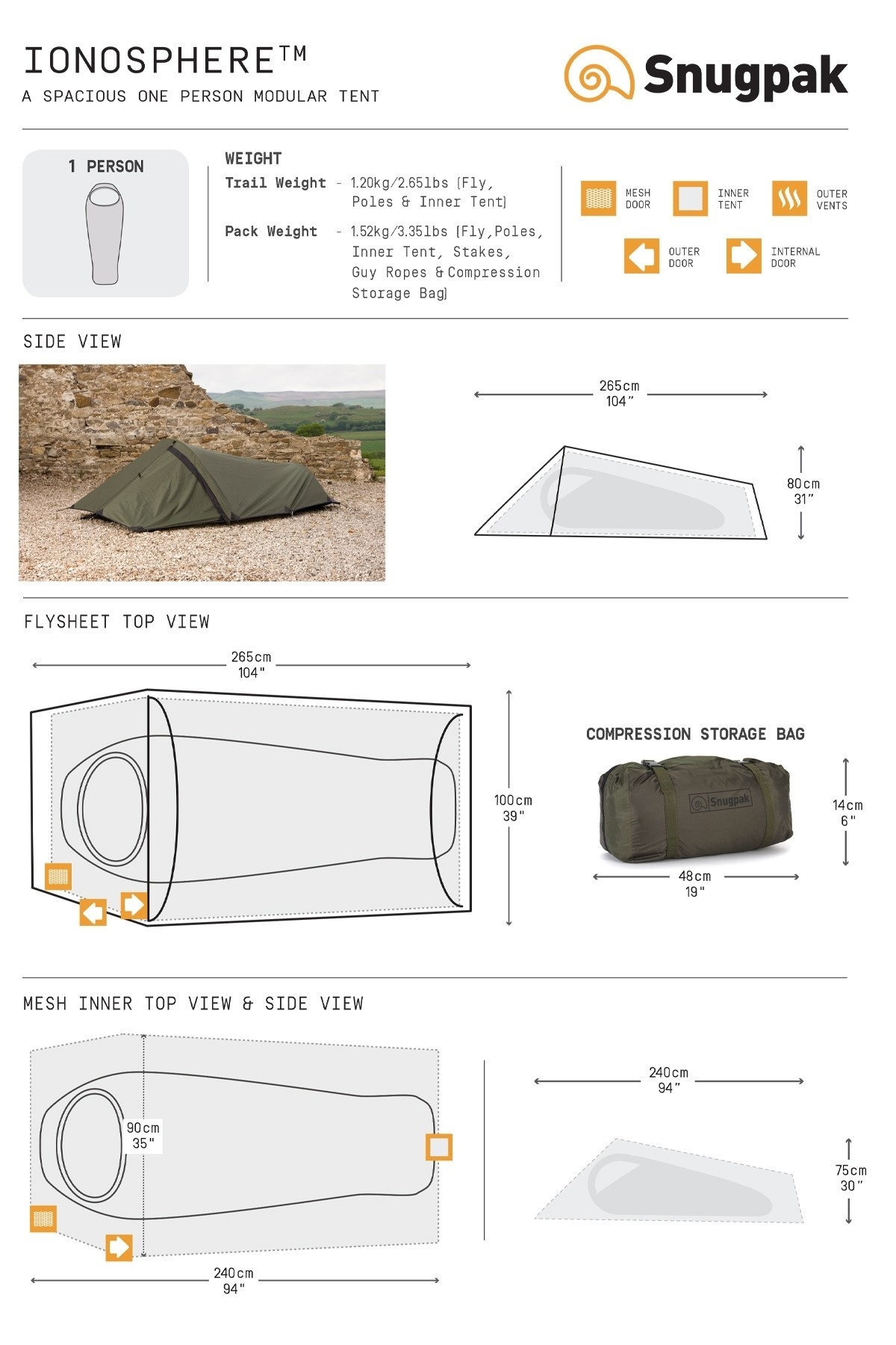 Ionosphere One Person Tent (OD)