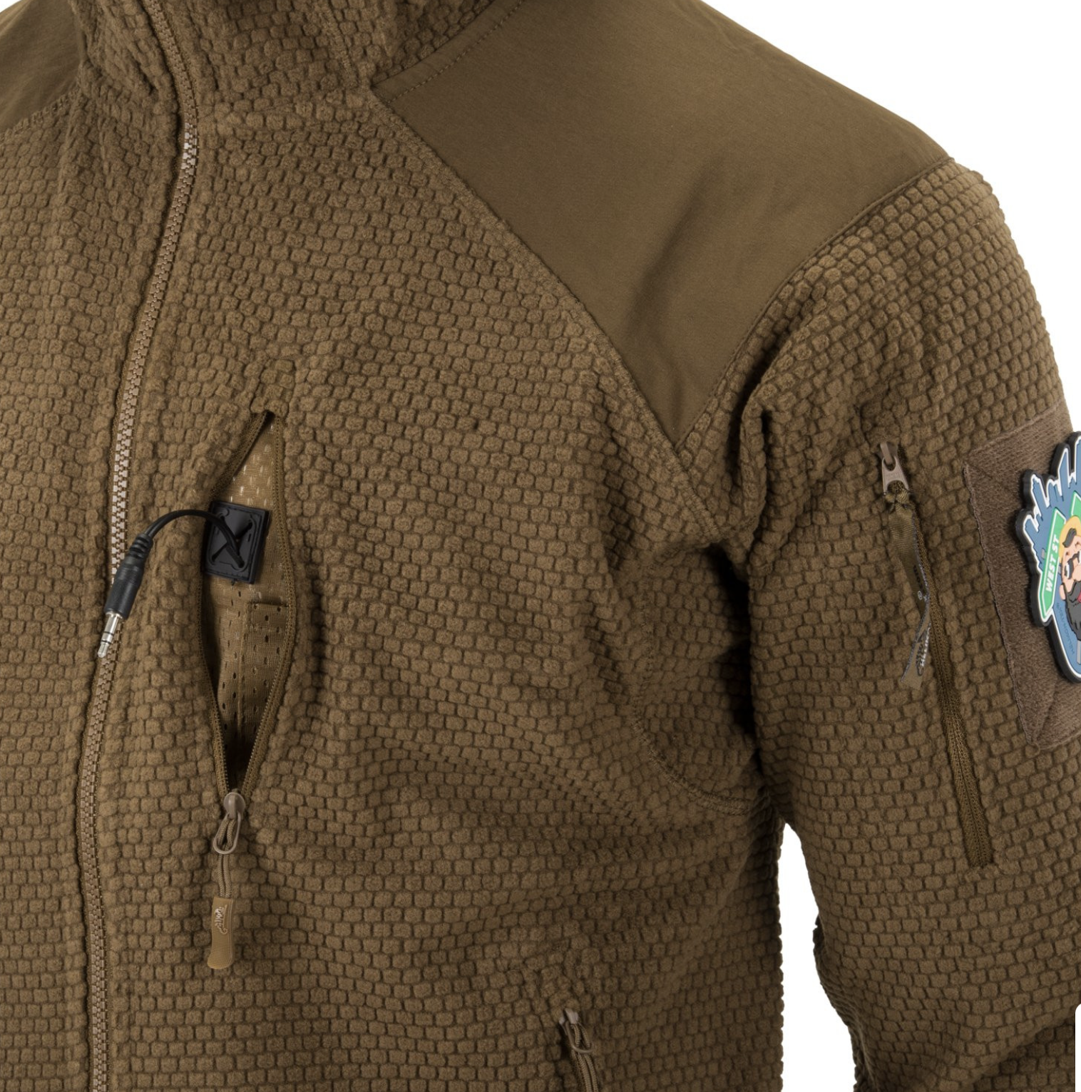 Alpha Hoodie Jacket (Grid Fleece) (Shadow Grey)