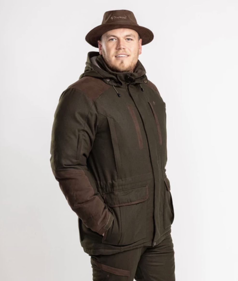 Nydala Wollen Parka (Mosgroen/Suede Bruin)