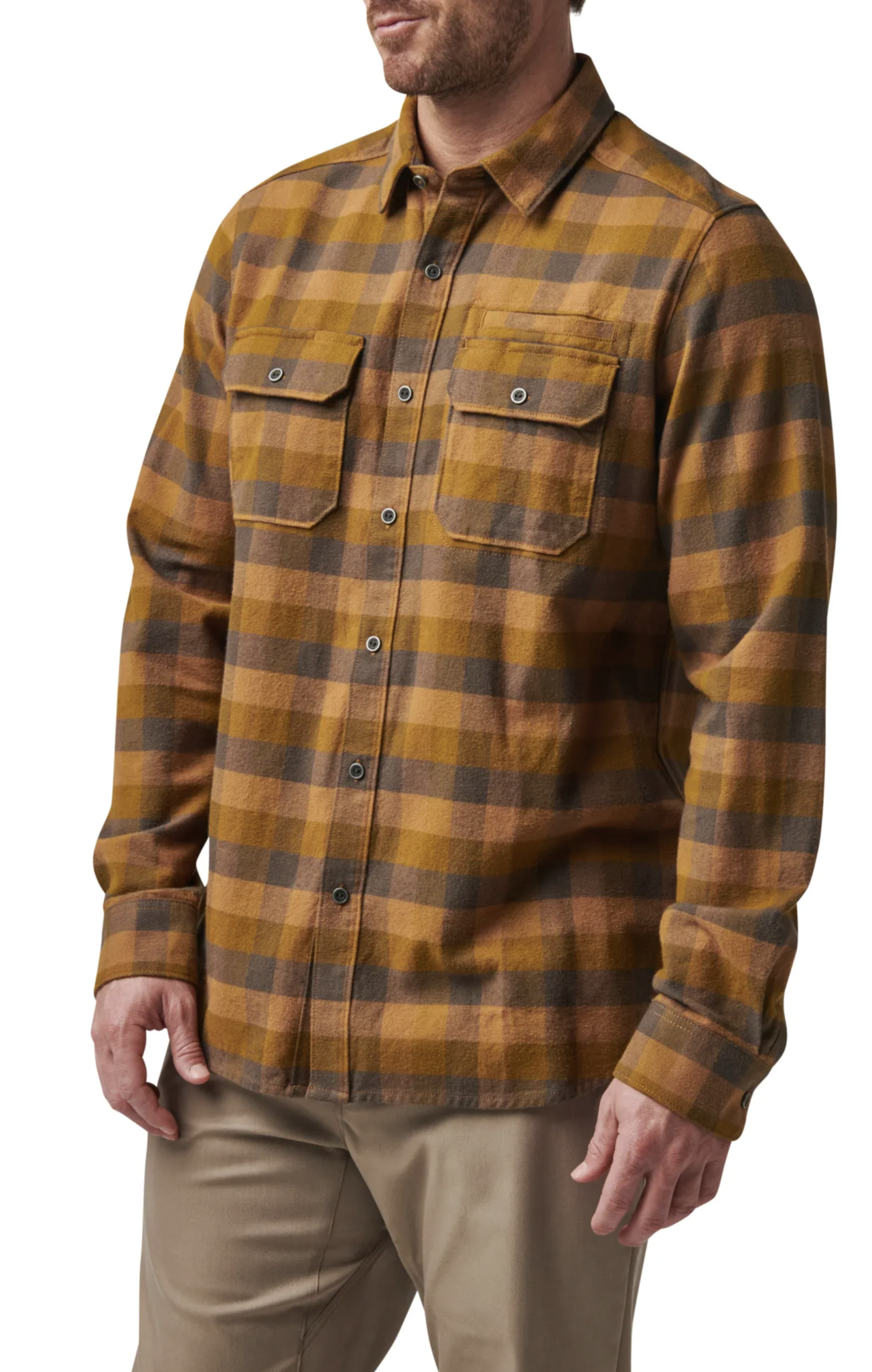 Lester Long Sleeve Shirt (Brown Duck Plaid)
