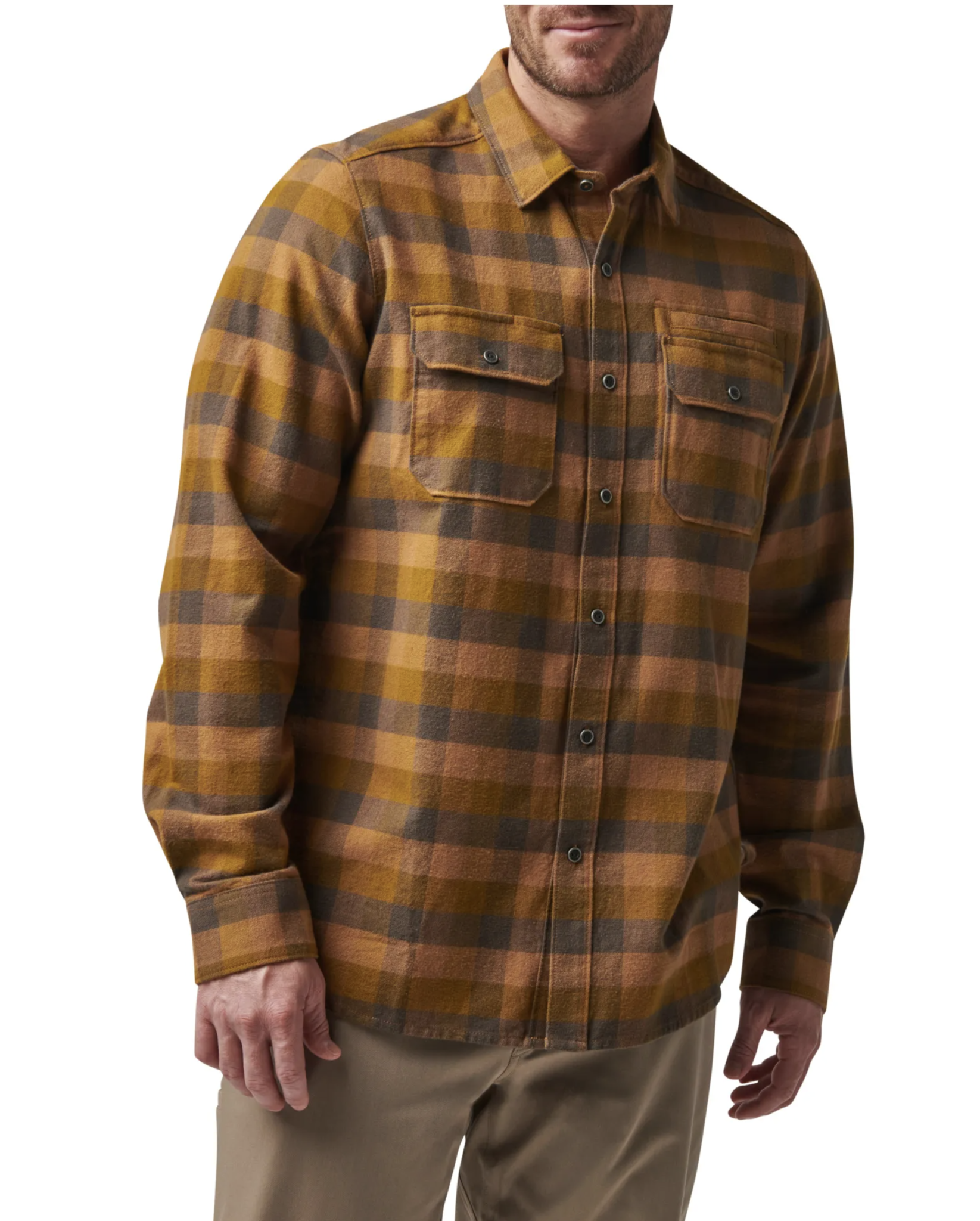 Lester Long Sleeve Shirt (Brown Duck Plaid)