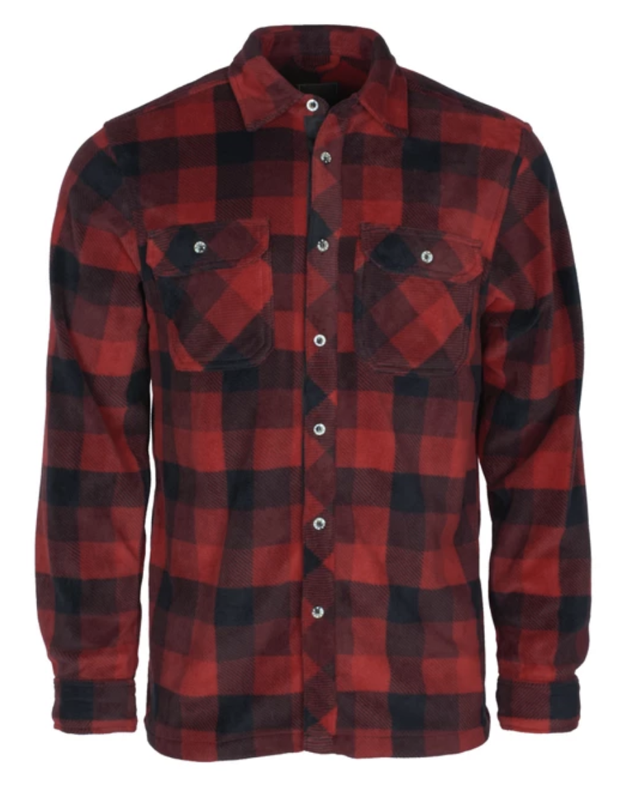 Finnveden Canada Fleece Hemd (Zwart/Rood)