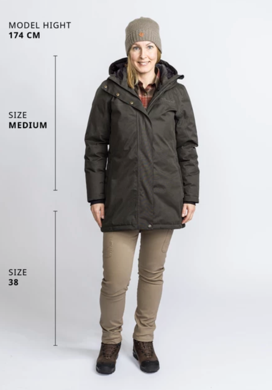 Dames Värnamo Padded Jas (Aarde Bruin)