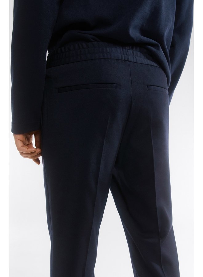 Terry Cropped Trousers - Navy