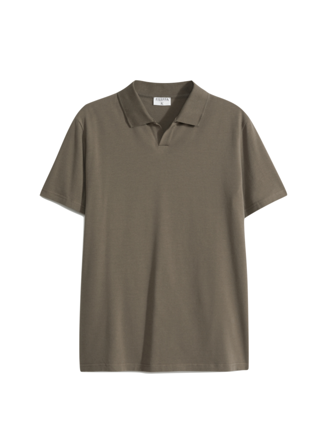 Stretch Cotton Polo T-Shirt - Mole Grey