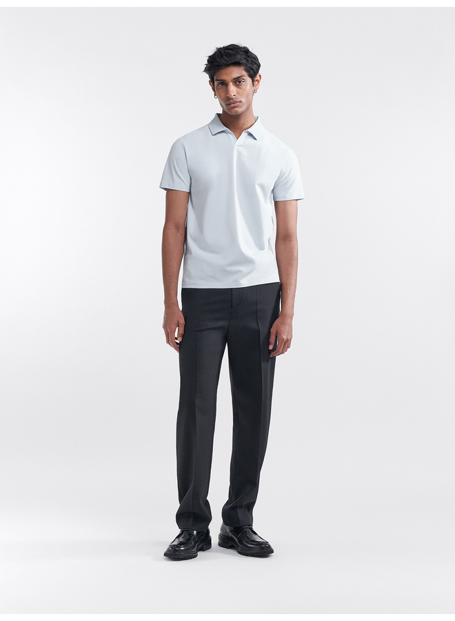 Stretch Cotton Polo T-Shirt - Soft Blue