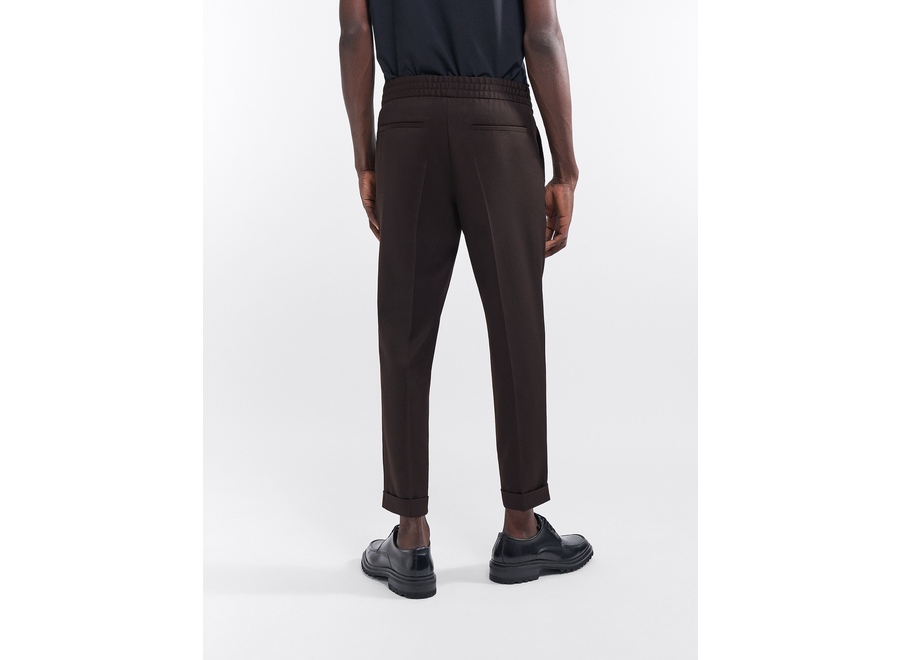 Terry Cropped Trousers - Dark Brown