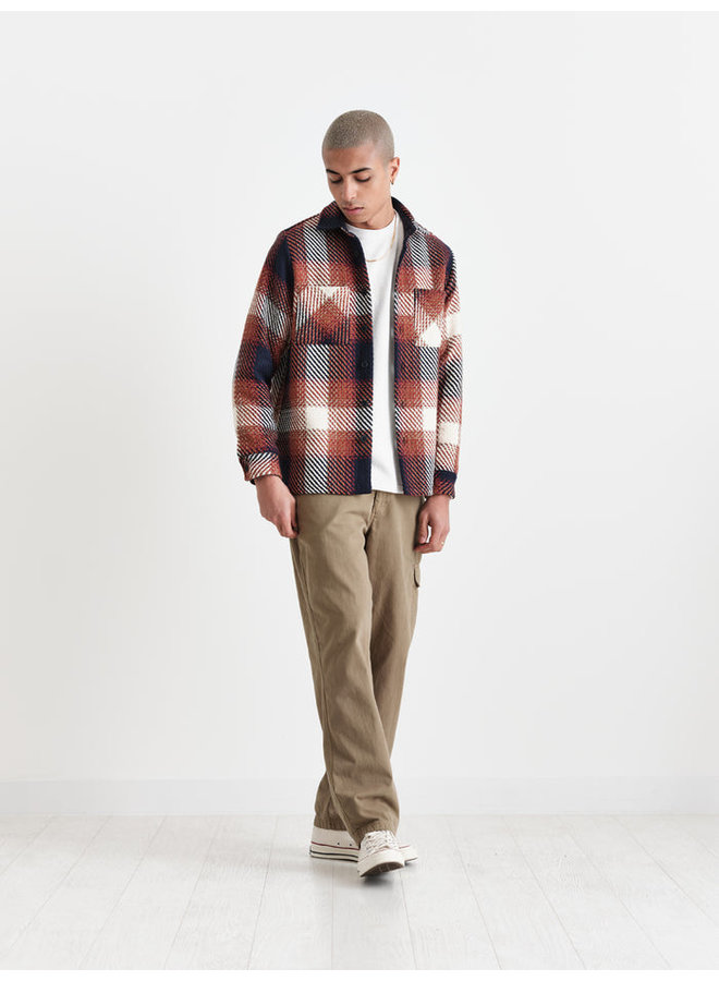 Whiting Overshirt Ombre - Check Navy/Red