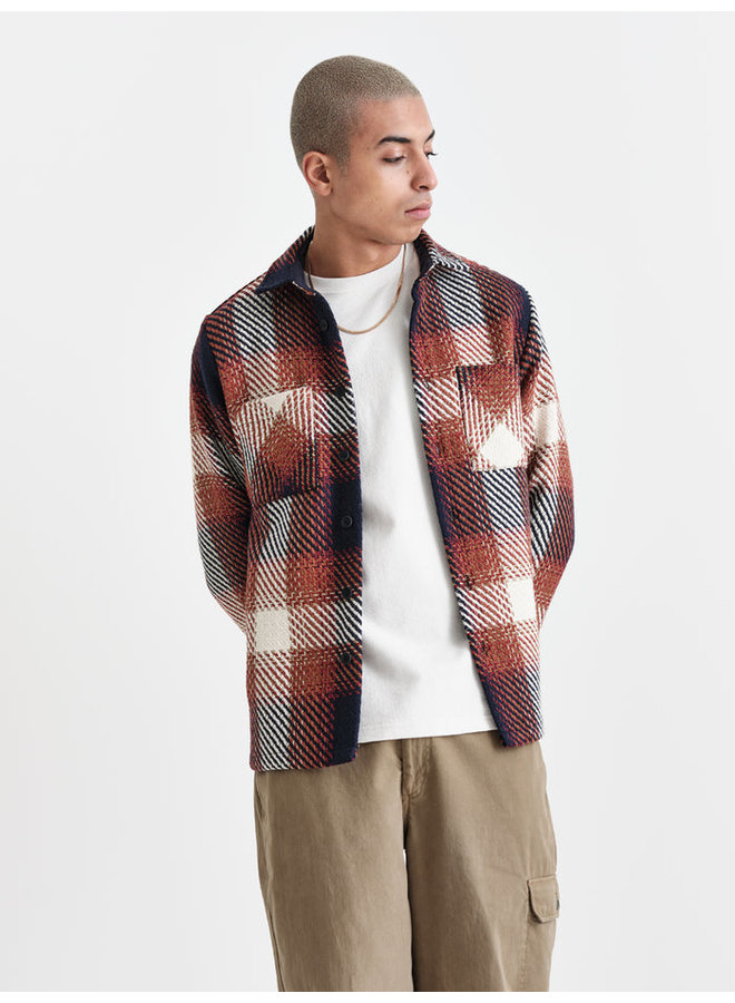 Whiting Overshirt Ombre - Check Navy/Red