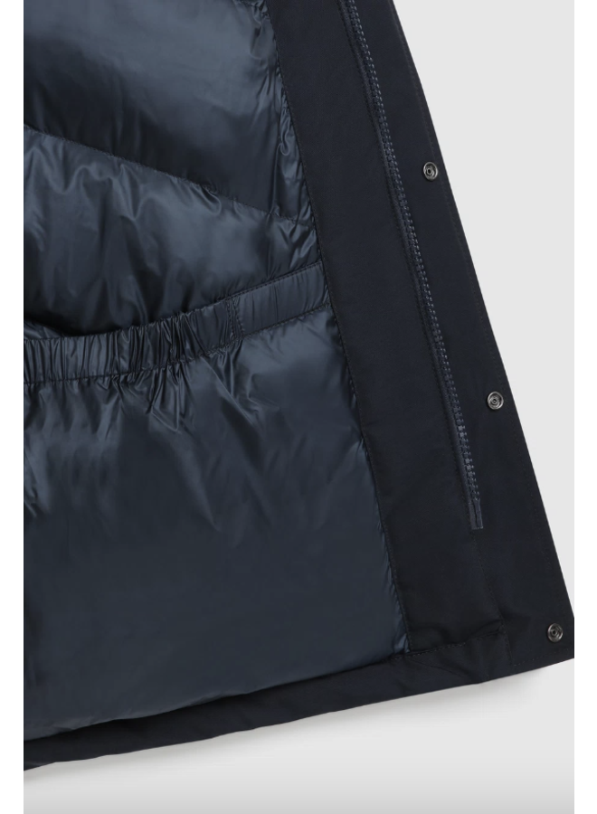 Polar High Collar Parka - Melton Blue