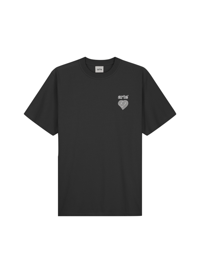Taut Embroi Heart Logo T-shirt - Black