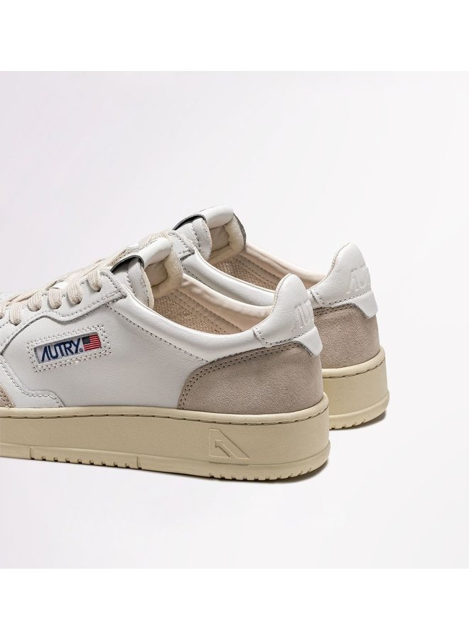 Low Man Leat/Suede - White