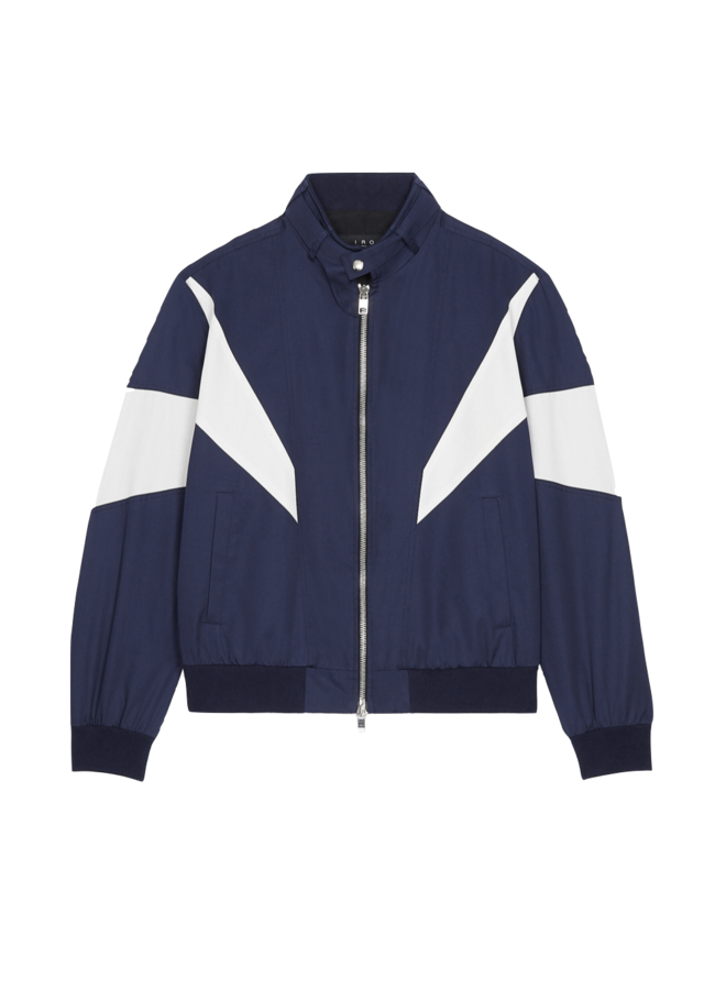 Manol Biker Jacket- Navy Grey