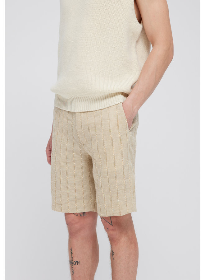 Resort Linen Shorts - Straw