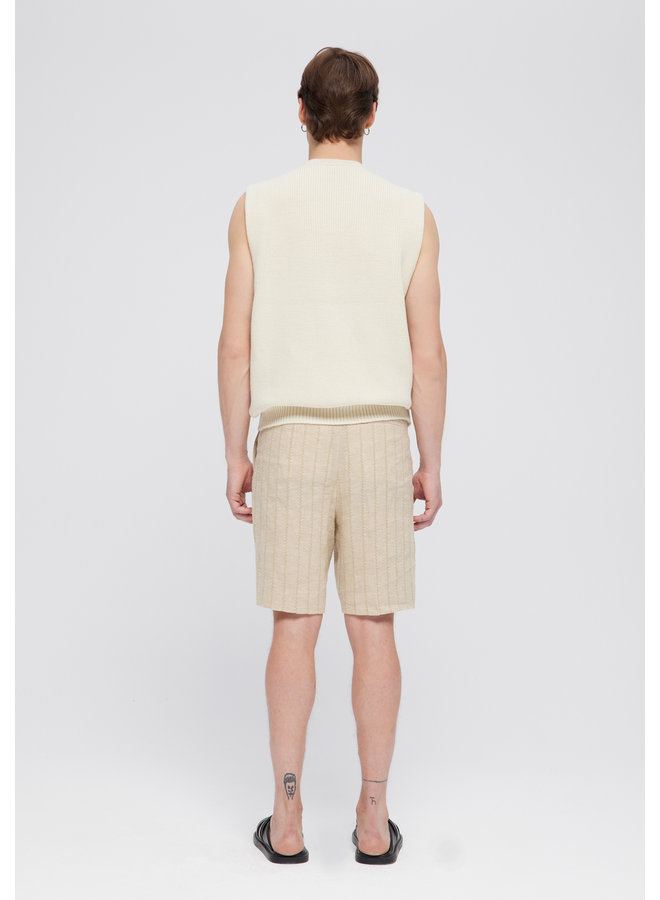 Resort Linen Shorts - Straw