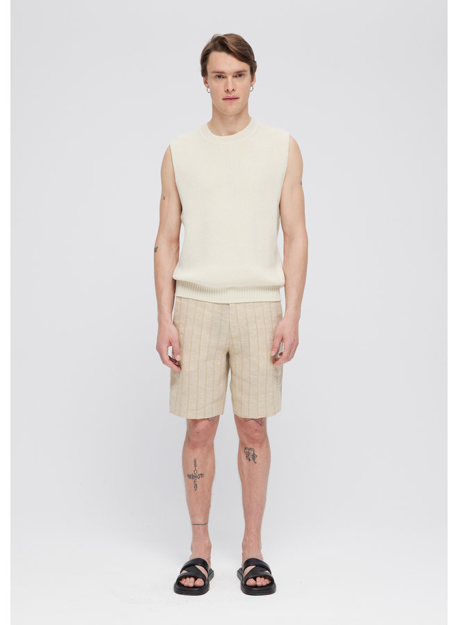 Resort Linen Shorts - Straw