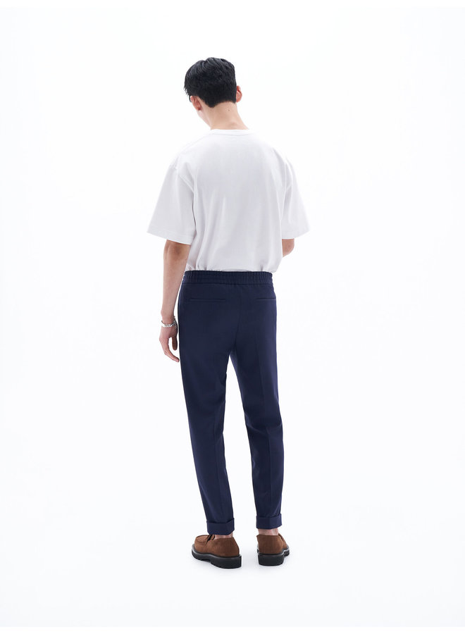 Terry Cropped Trousers - French Nav