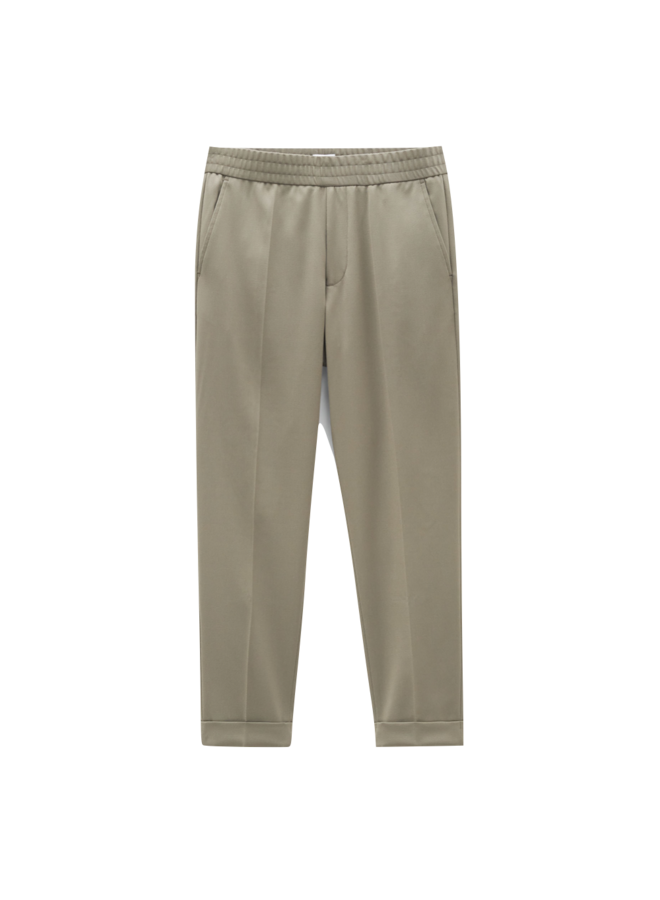 Terry Cropped Trousers - Khaki Gree