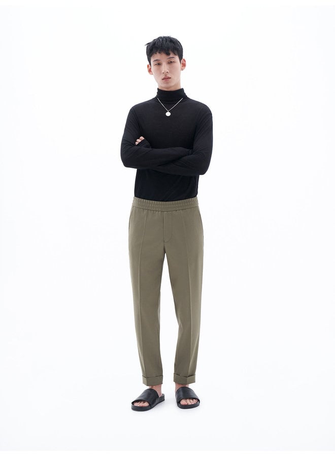 Terry Cropped Trousers - Khaki Green