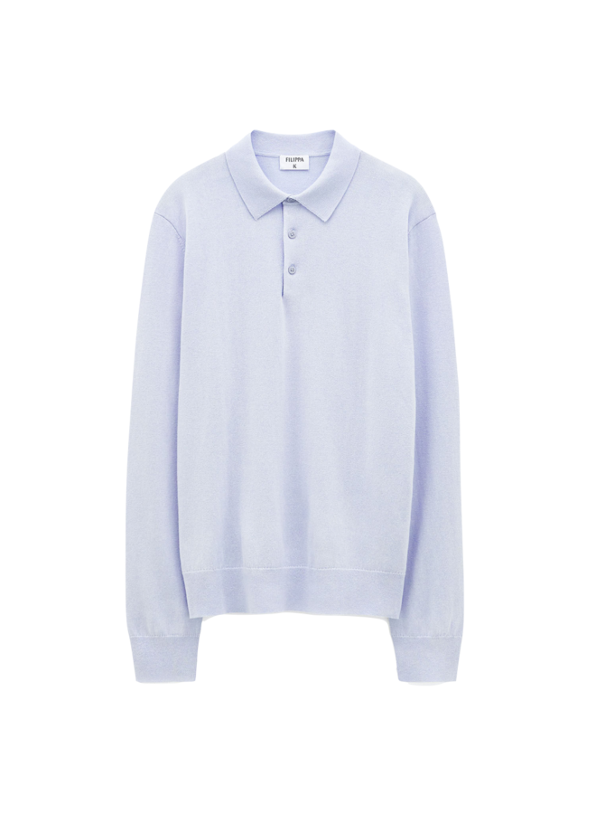 Knitted Polo Shirt - Ice Blue