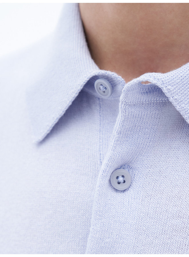 Knitted Polo Shirt - Ice Blue