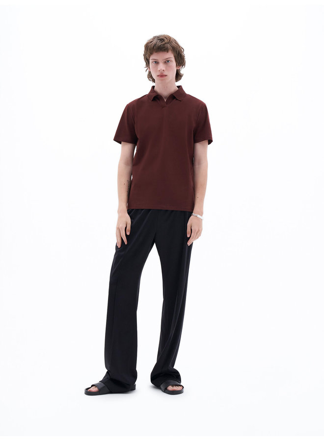 Stretch Cotton Polo T-Shirt - Brandy