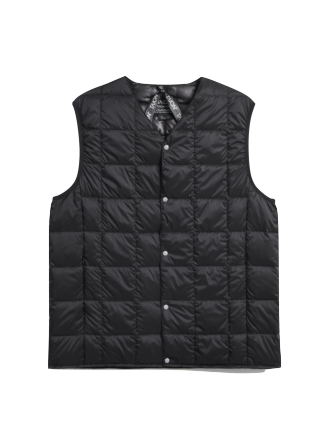 V-Neck Button Vest – Black