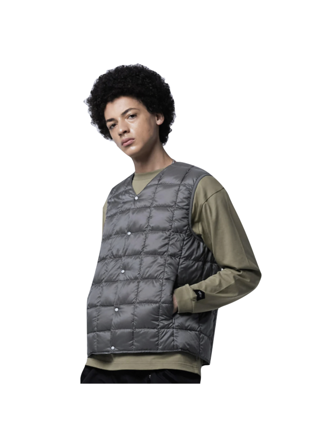 V-Neck Button Vest – Dark Charcoal