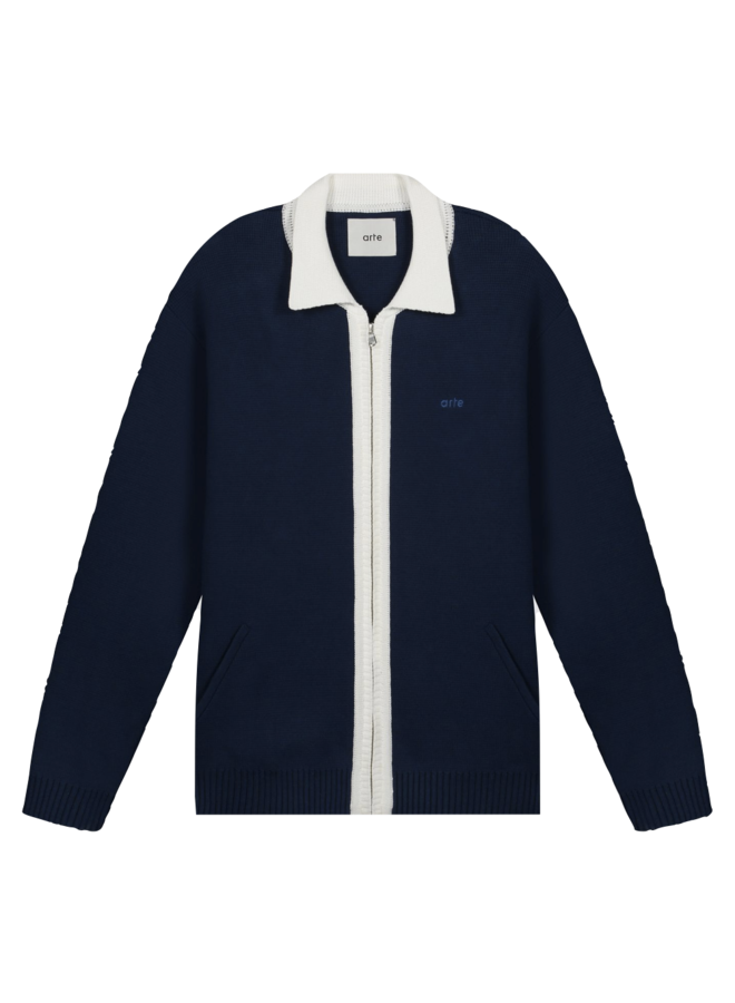 Keler Conrast Cardigan - Navy