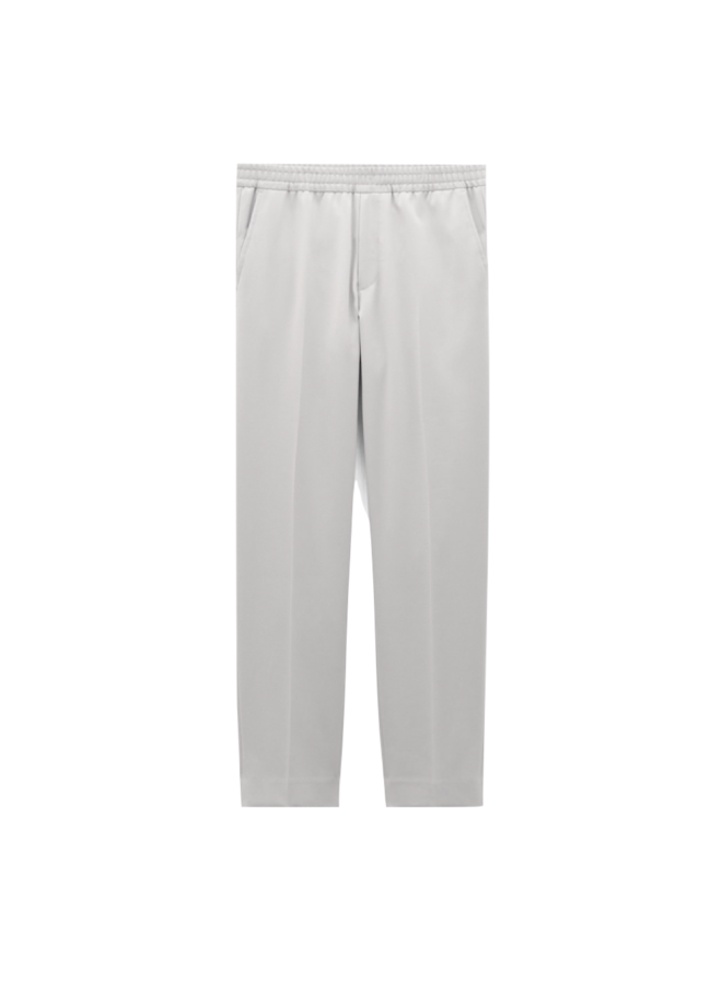 Relaxed Wool Trousers - Grey Beige