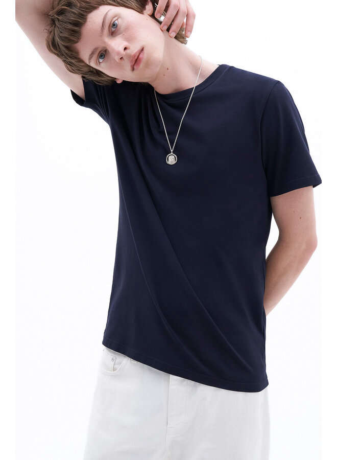 Stretch Cotton T-Shirt – Navy