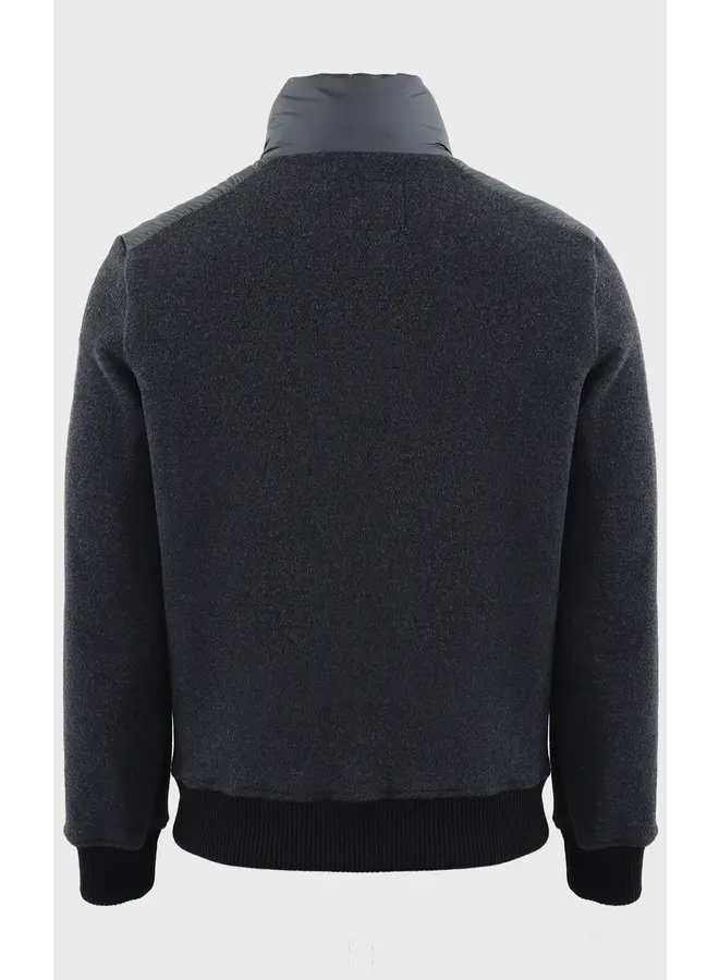 Wool Bonded Hybrid Fleece -  Charcoal Melange