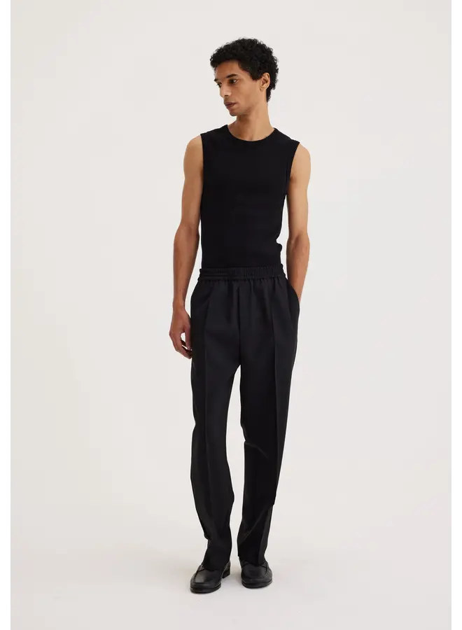 Elastic Waistband Trousers - Noir