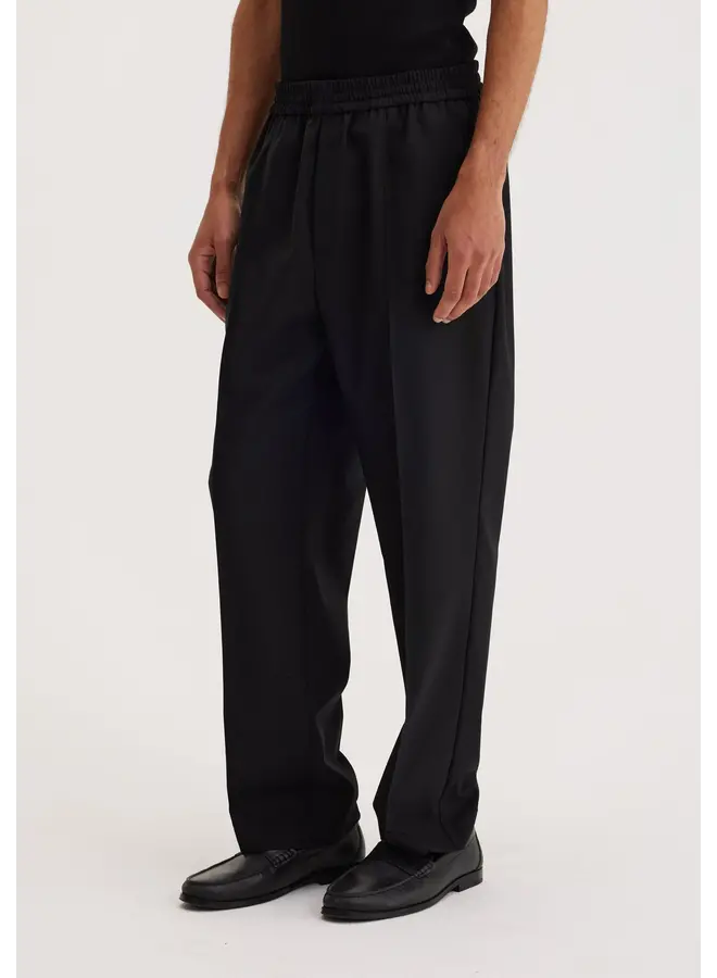 Elastic Waistband Trousers - Noir