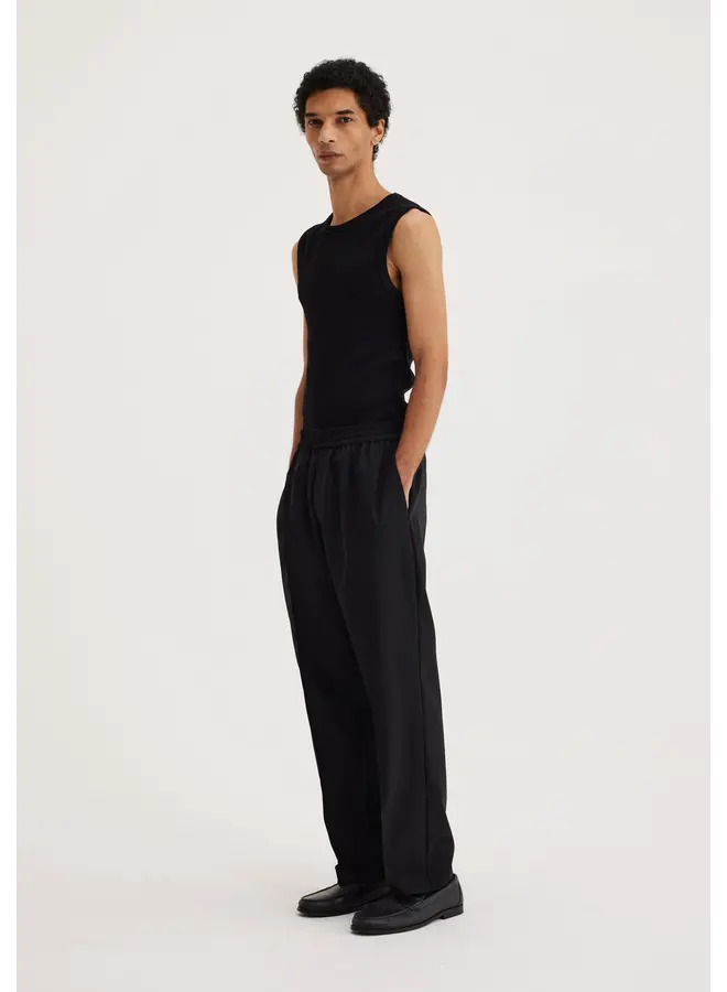 Elastic Waistband Trousers - Noir