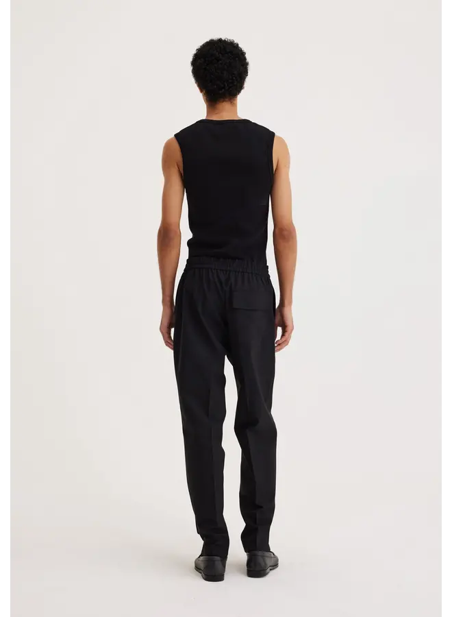 Elastic Waistband Trousers - Noir