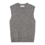 V-Neck Mouliné Vest - Black Cream Melange