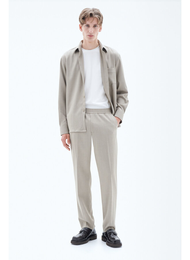Relaxed Wool Trousers - Sage Melan