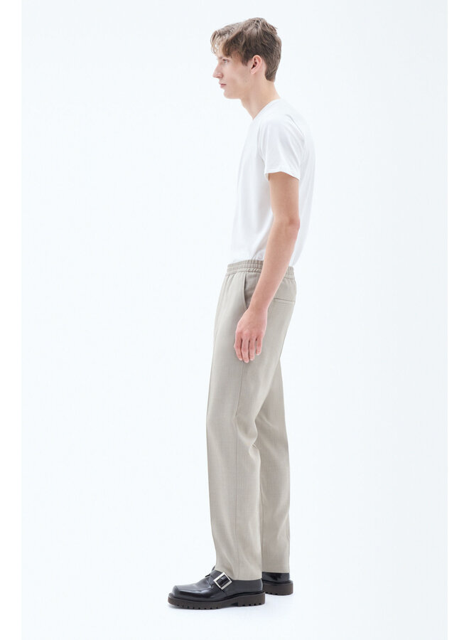 Relaxed Wool Trousers - Sage Melan