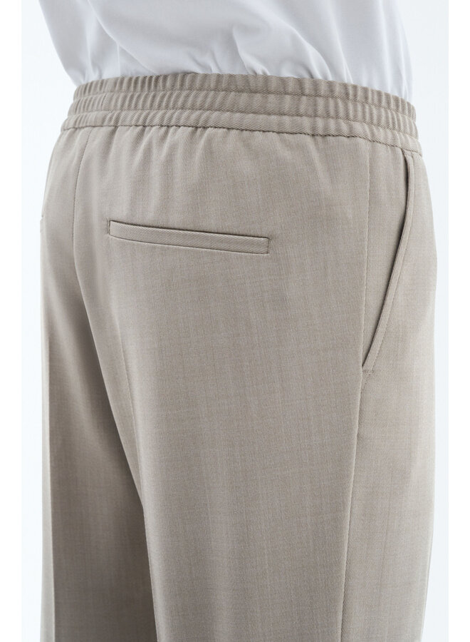 Relaxed Wool Trousers - Sage Melan