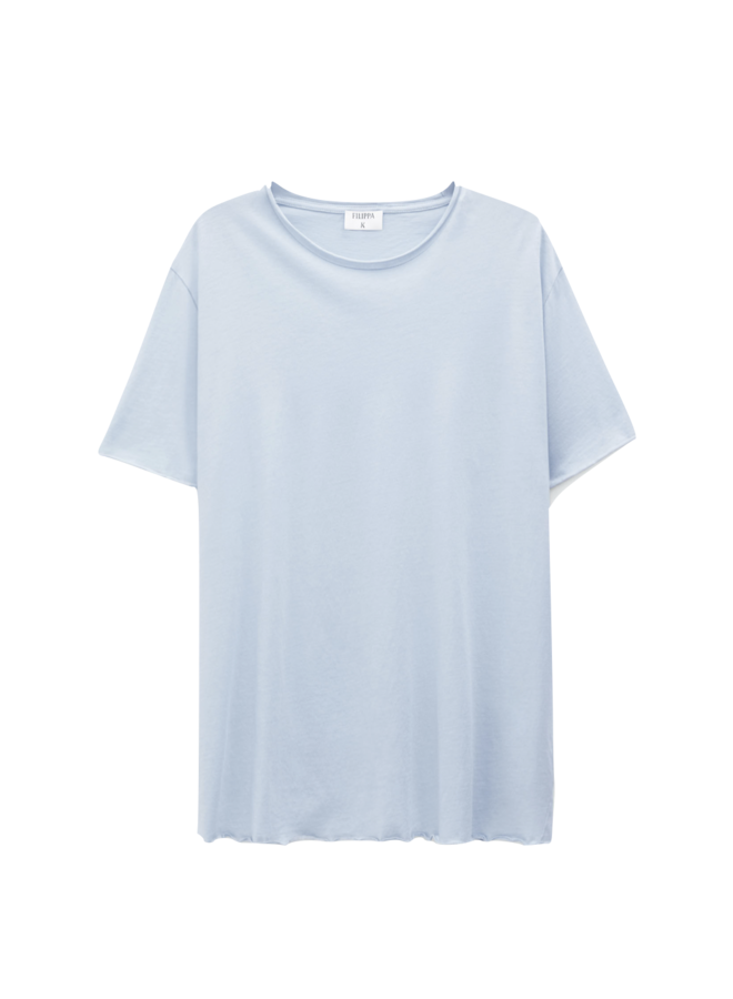 Roll Neck Tee - Dove Blue