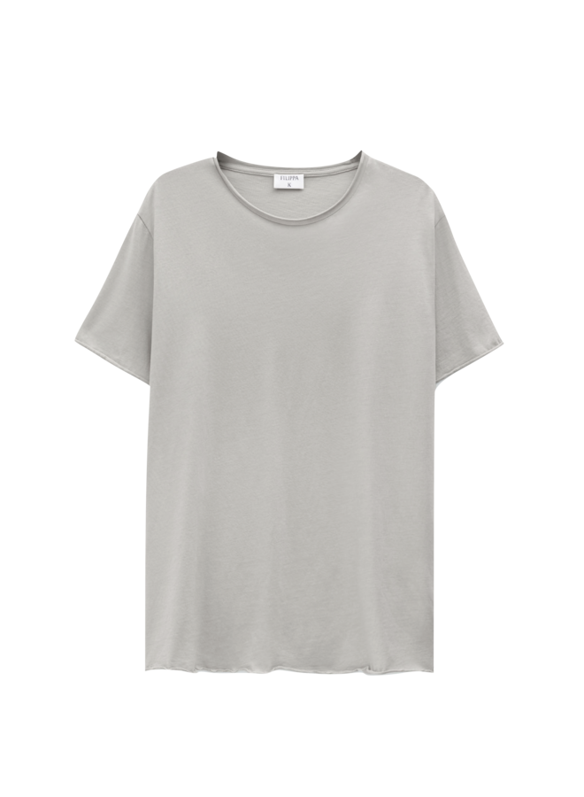 Roll Neck Tee - Dove Blue