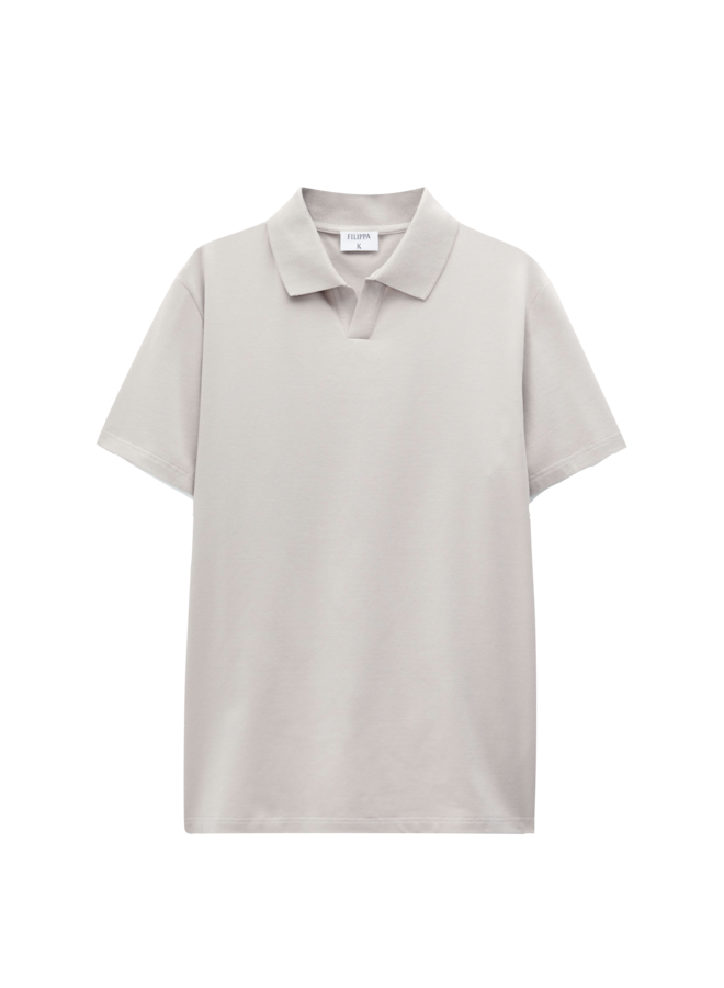 Stretch Cotton Polo T-Shirt - Light Taup