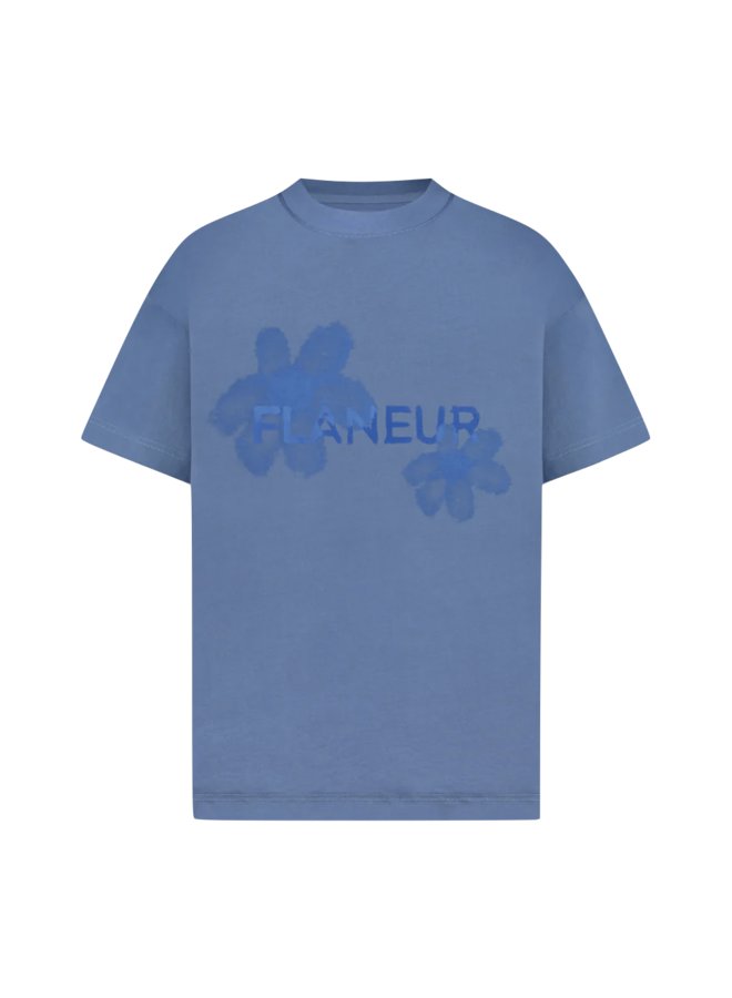 Floral Watercolor T-Shirt - Blue