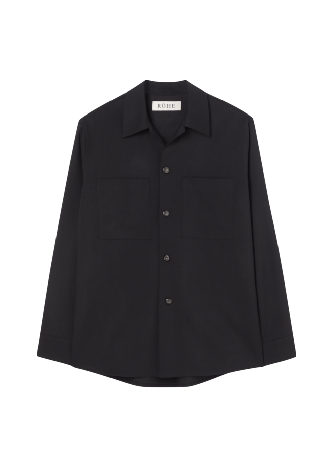 Oversized Wool Overshirt - Noir