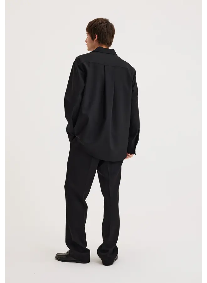 Oversized Wool Overshirt - Noir