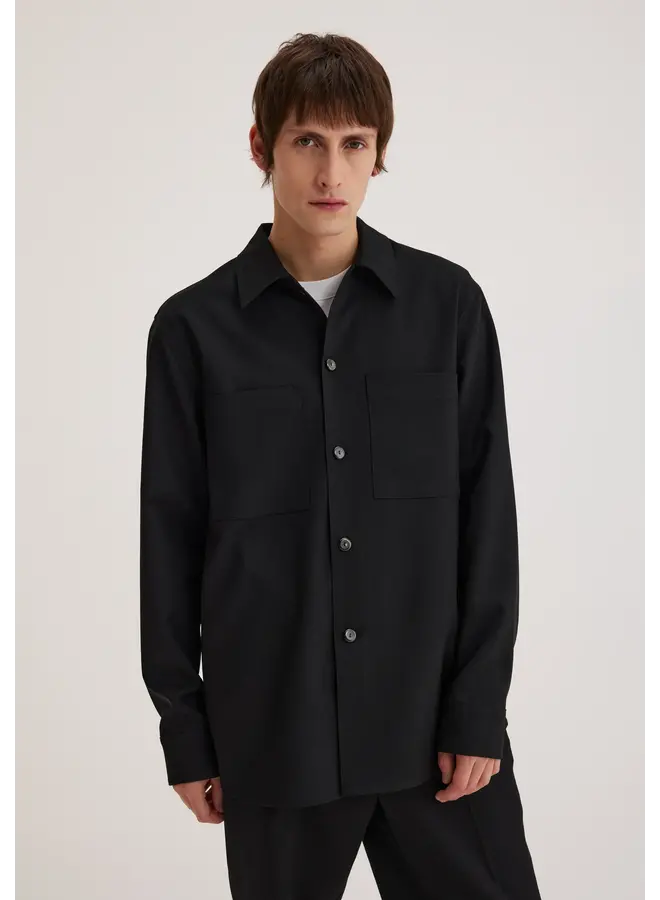 Oversized Wool Overshirt - Noir