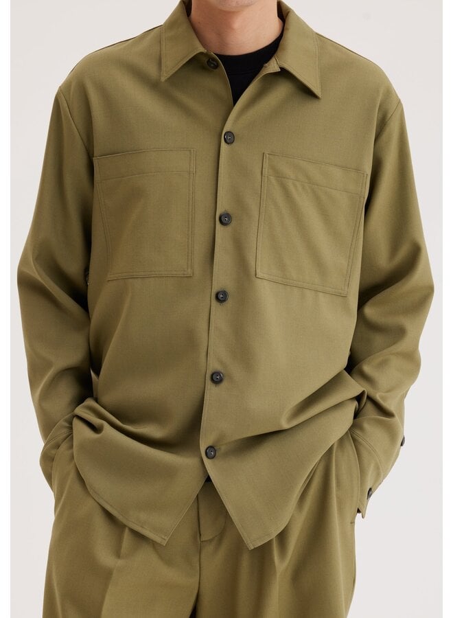 Oversized Wool Overshirt - Sage